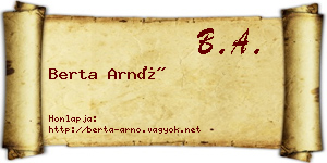 Berta Arnó névjegykártya